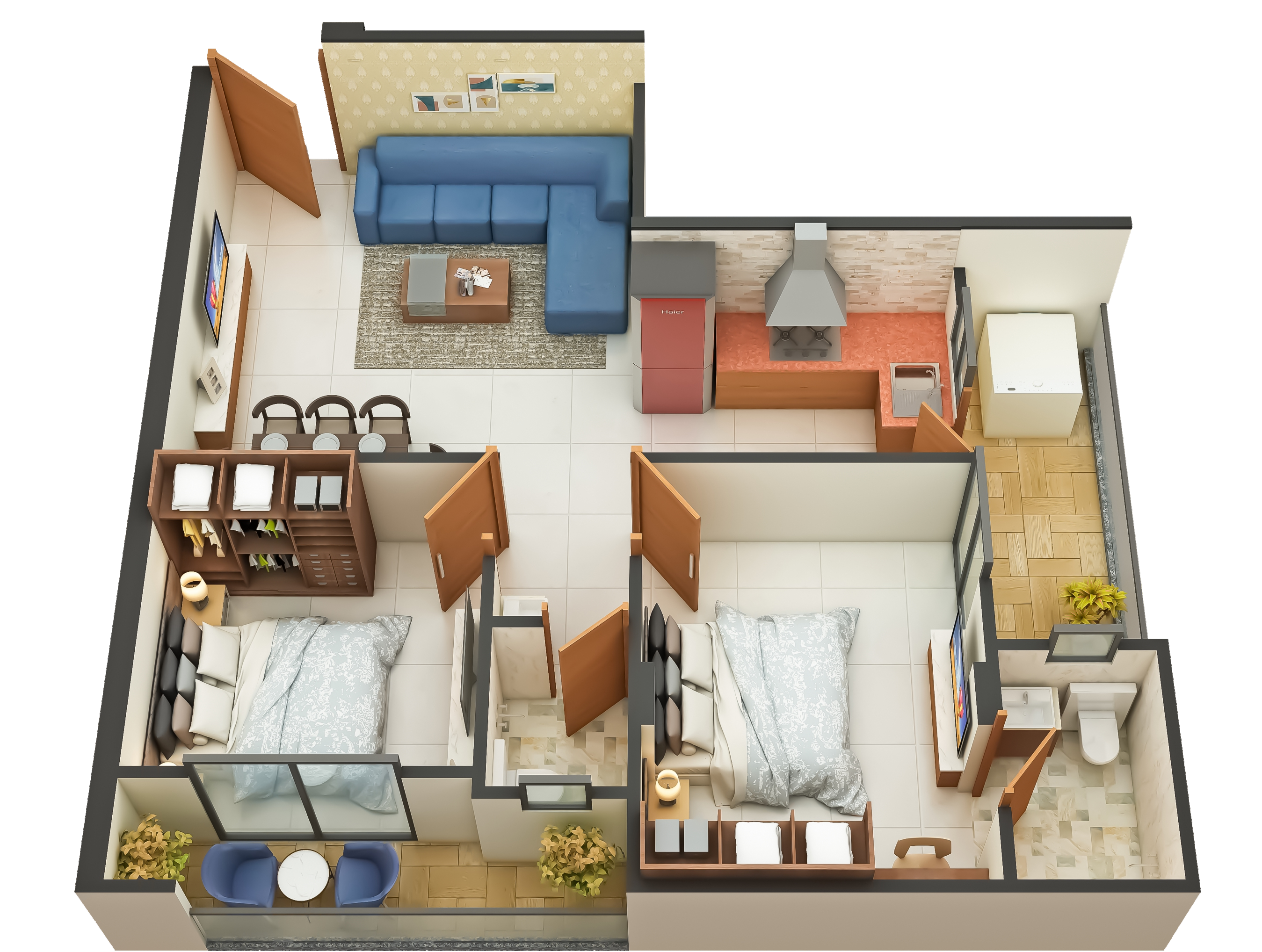 Rajat Residancy interior layout render